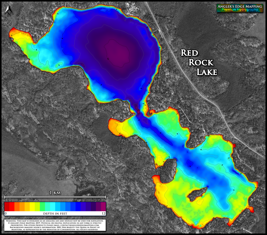 Red Rock Lake print map Angler's Edge Mapping