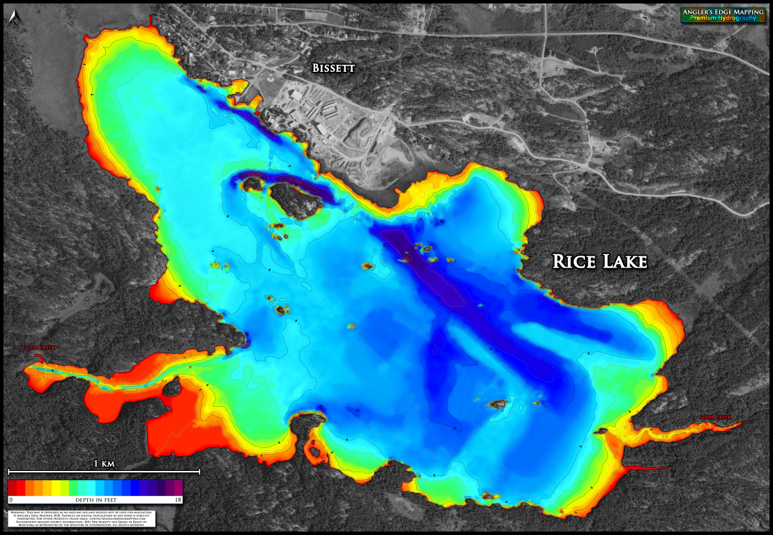 Rice Lake Print Map Angler S Edge Mapping   RiceLake26by18smallpreview 