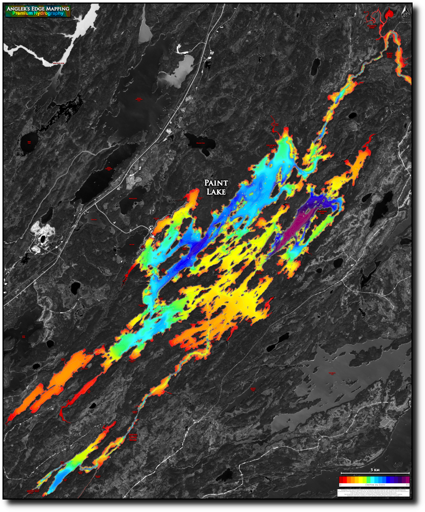 Paint Lake print map (full size) Angler's Edge Mapping