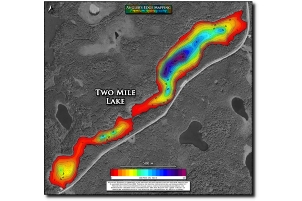 Two Mile Lake Print Map Angler S Edge Mapping   TwoMileLake14by13smallpreview2022b 