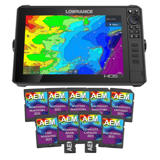 Lowrance HDS sonar showing Angler's Edge Mapping Digital Maps